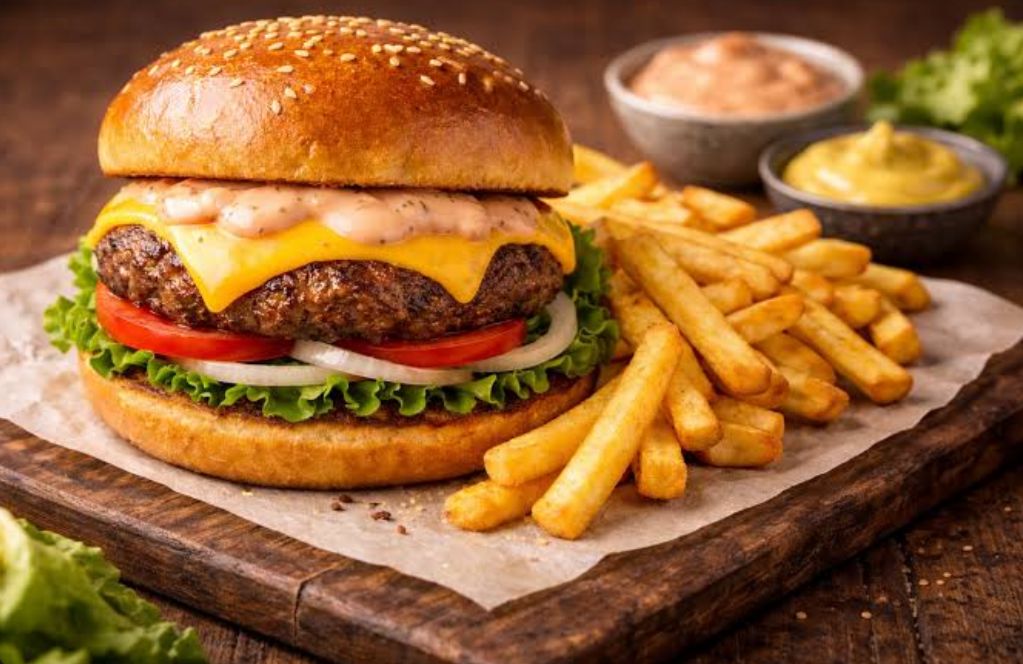 Hamburguesa con patatas