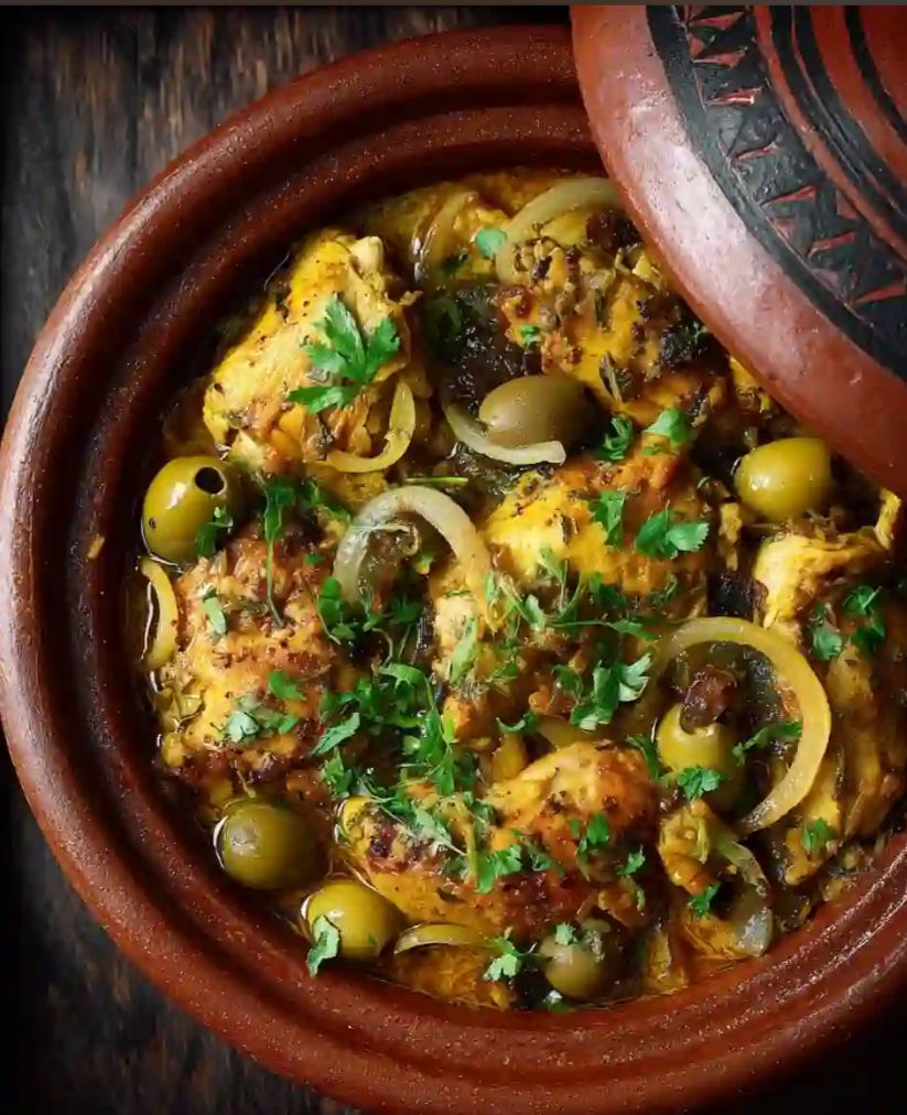 Tajín de pollo con aceitunas